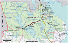 Карта Лоухского района